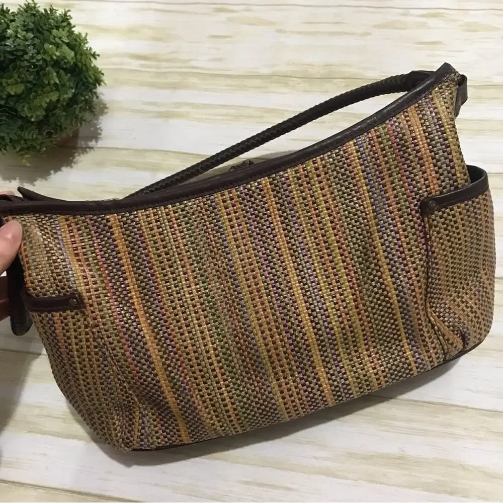 Relic Brown Colorful Rainbow Woven Bag Western Tassel Fringe Shoulder Bag‎ Purse